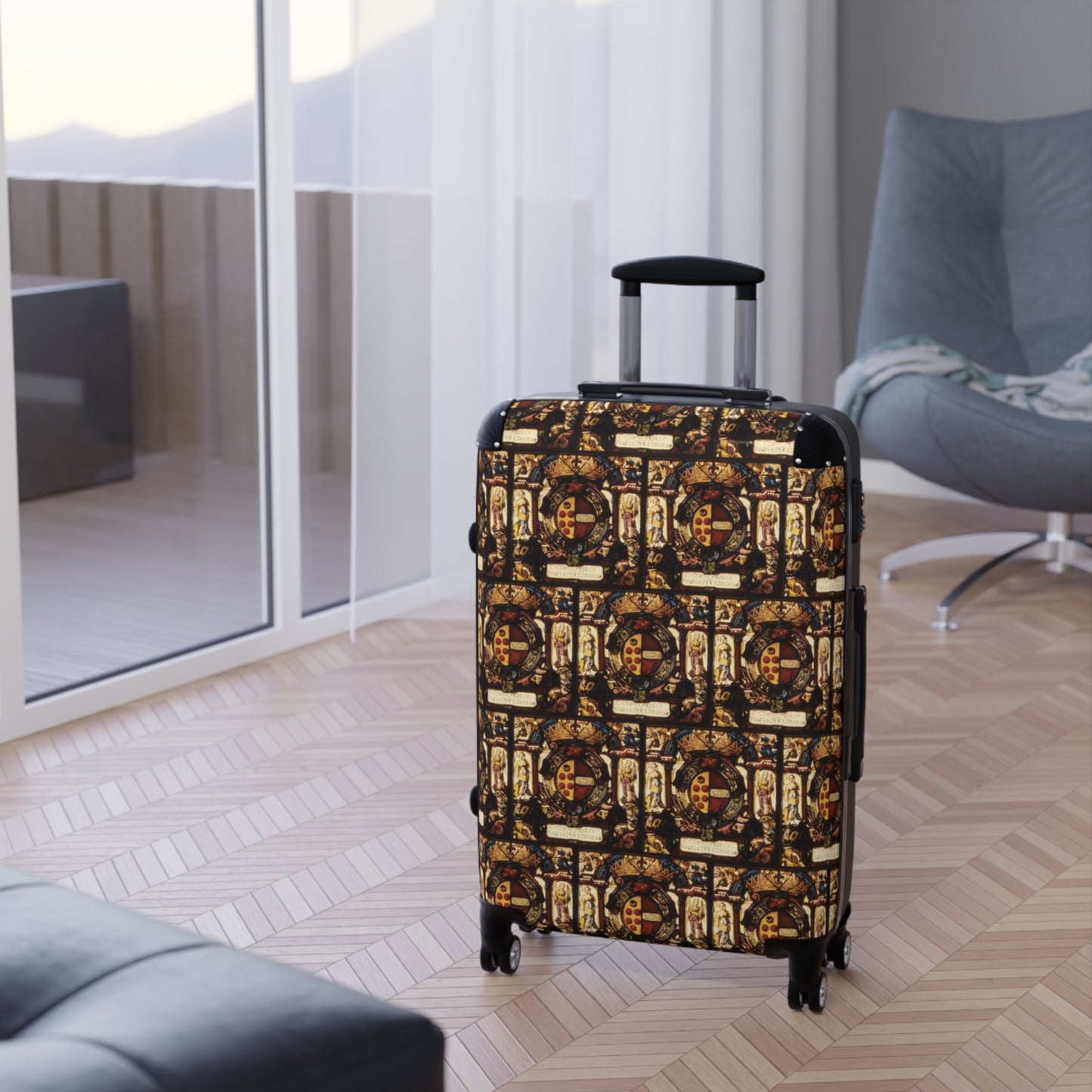 HARDSHELL SUITCASE - Amorial Panel, Coat of Arms, 1610