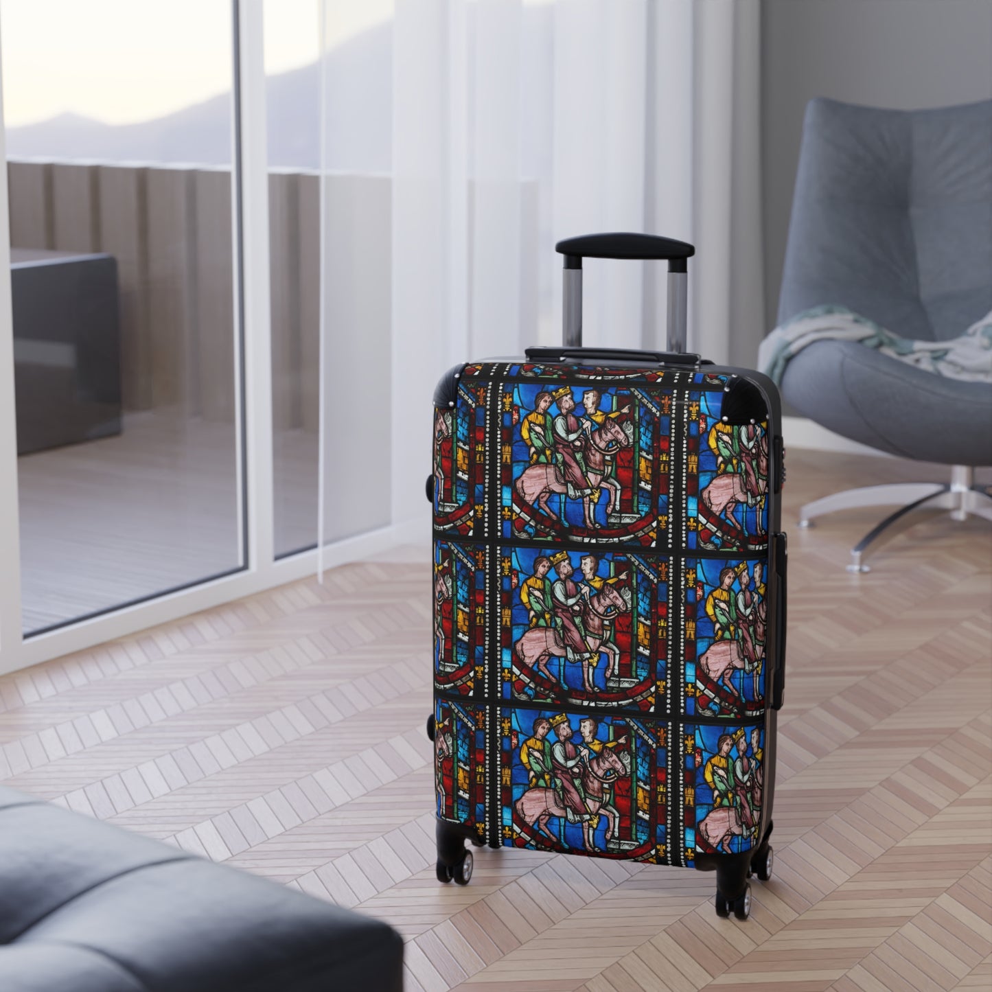 HARDSHELL SUITCASE - Theodosius Arrives at Ephesus, Stained Glass, 1200