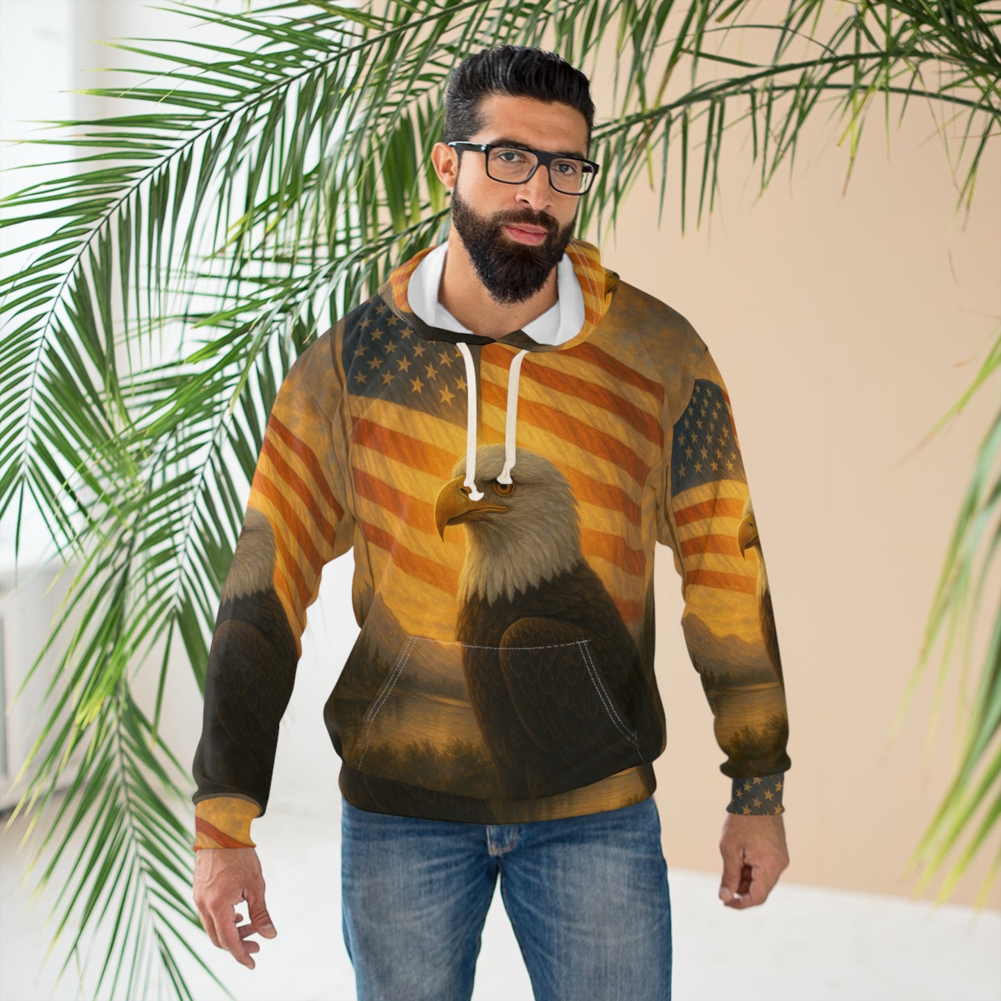 UNISEX PULLOVER HOODIE - Freedom Collection: Patriotic Eagle