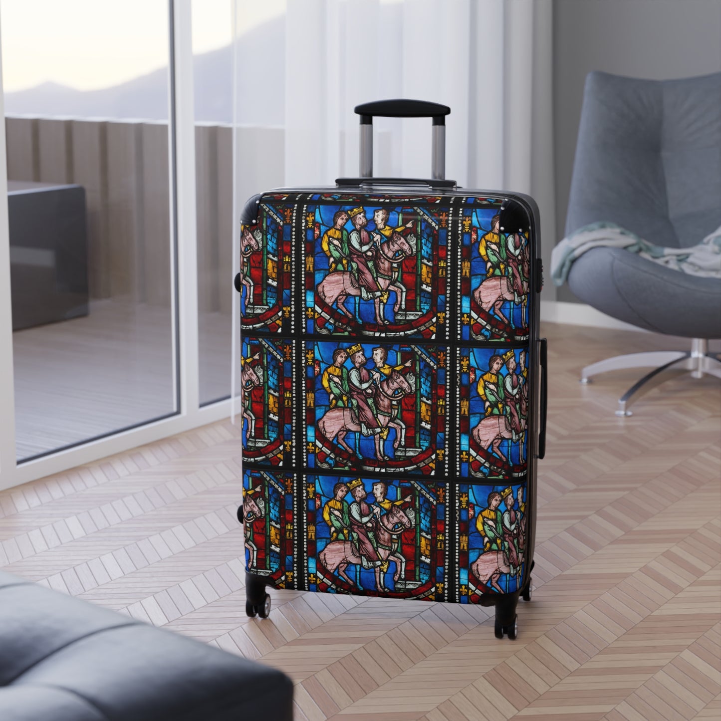 HARDSHELL SUITCASE - Theodosius Arrives at Ephesus, Stained Glass, 1200