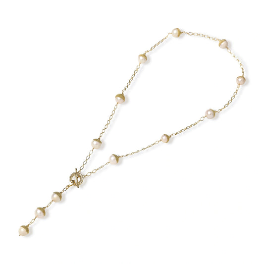 Baroque Pearl Station Necklace