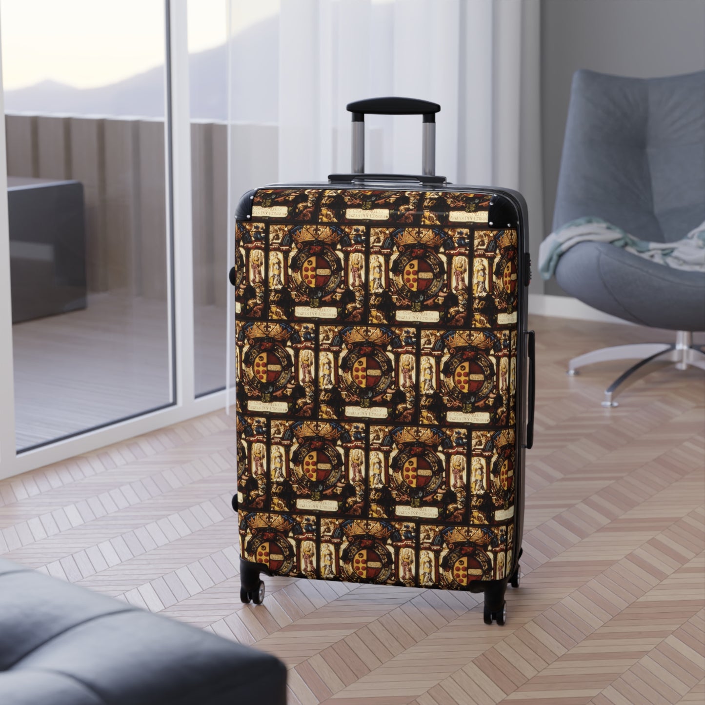 HARDSHELL SUITCASE - Amorial Panel, Coat of Arms, 1610