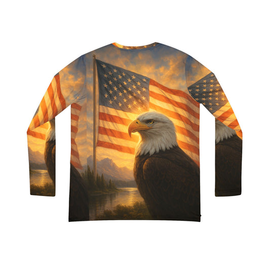 WOMEN'S LONG SLEEVE V-NECK SHIRT - FREEDOM COLLECTION: Patriotic Eagle