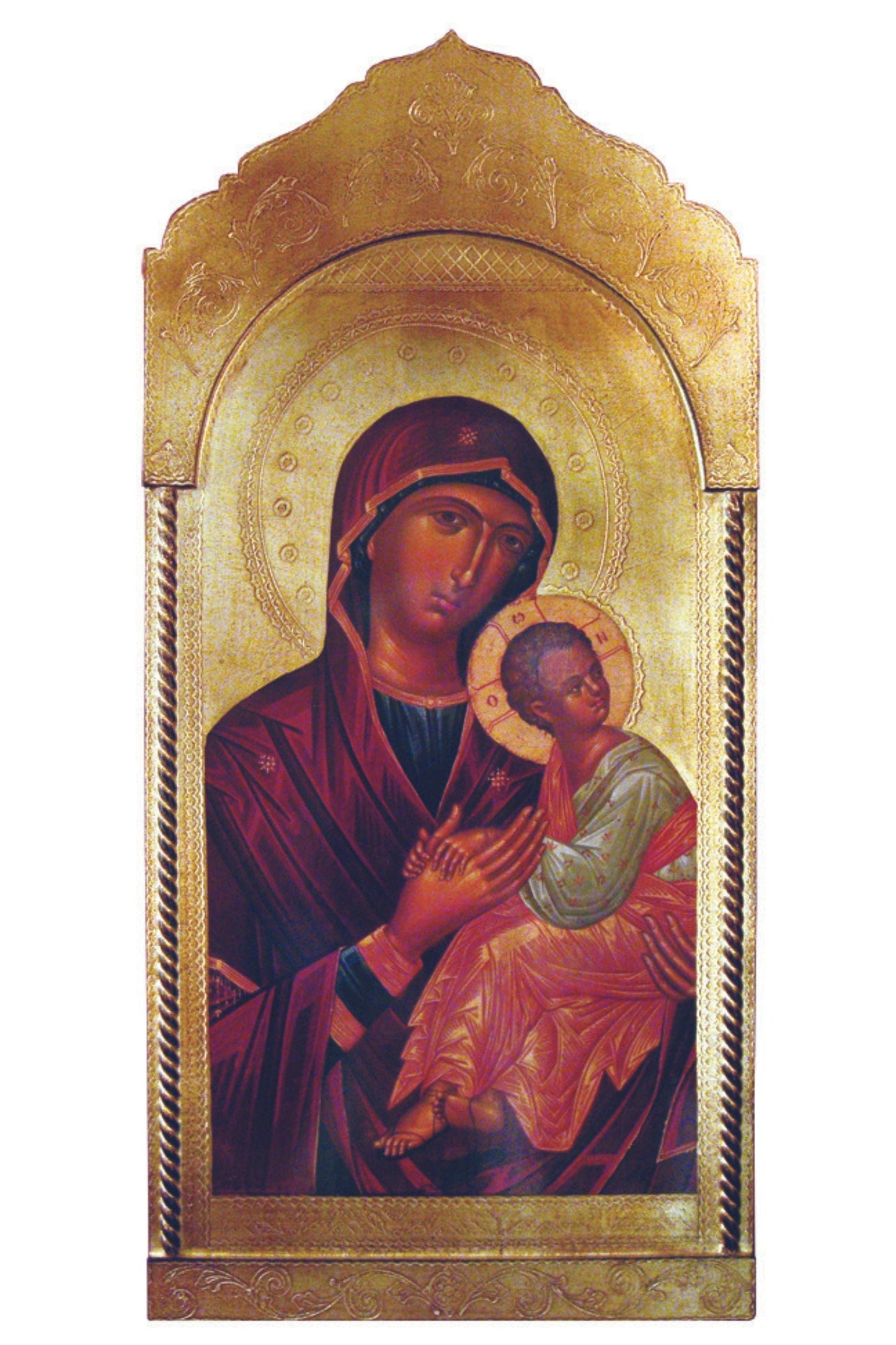 Madonna & Child Icon Florentine Plaque 21x45"