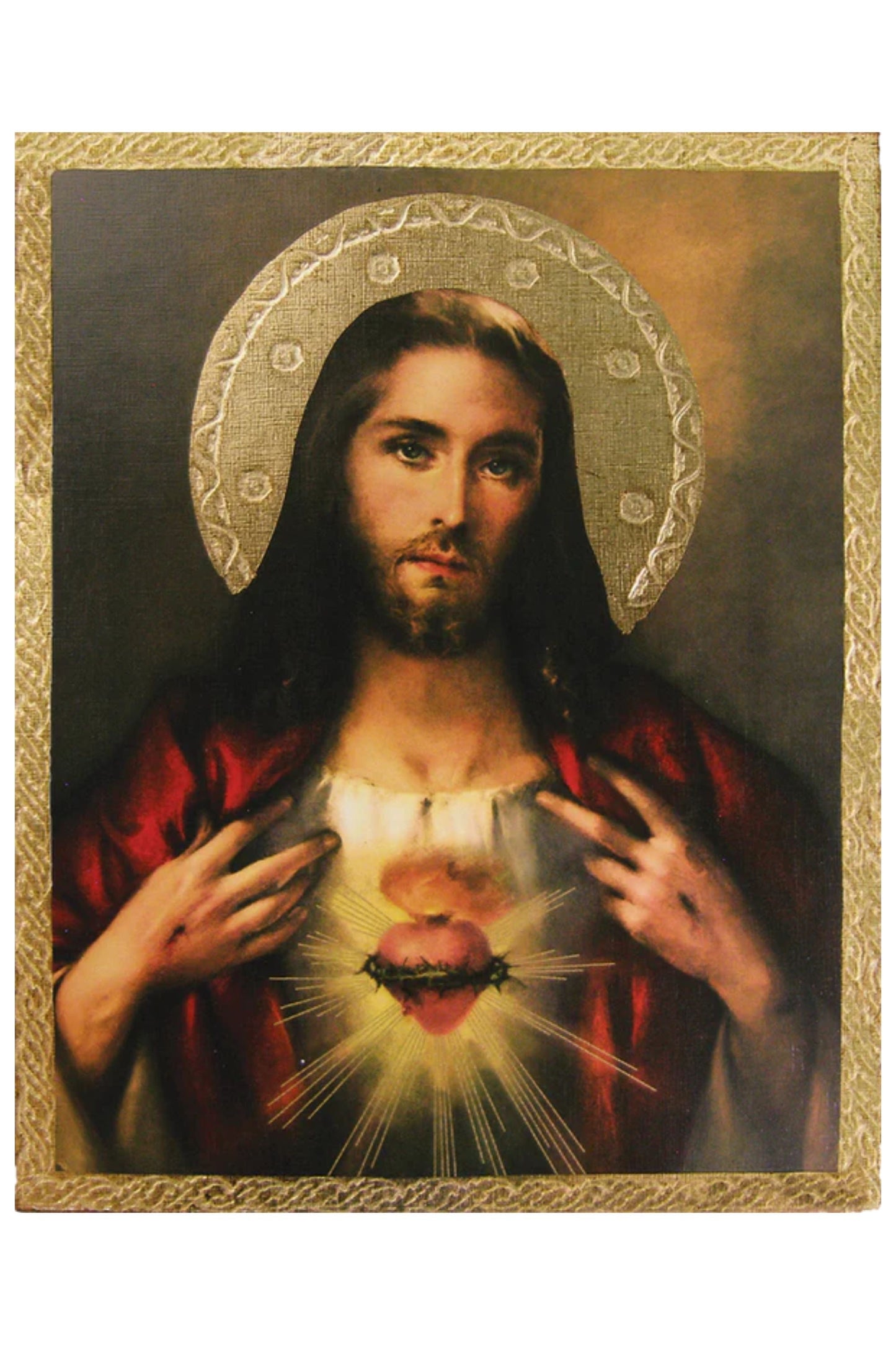 Sacred Heart of Jesus by Simeoni Florentine Plaque 13x16.5"