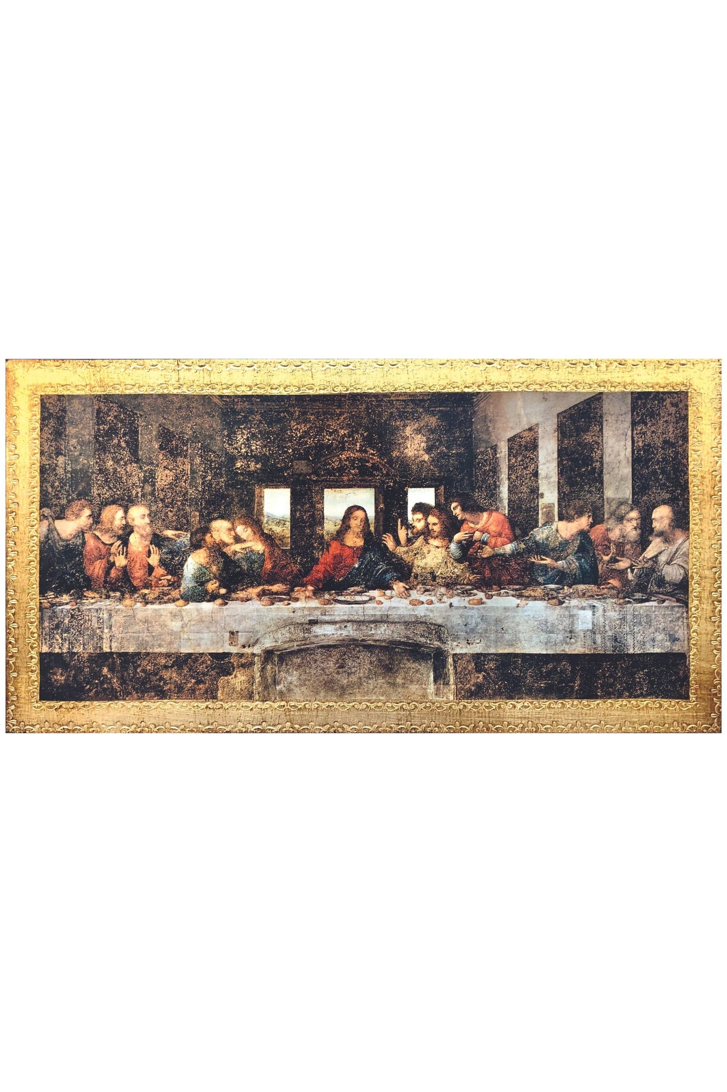 Last Supper Florentine Plaque by Da Vinci 18x10"