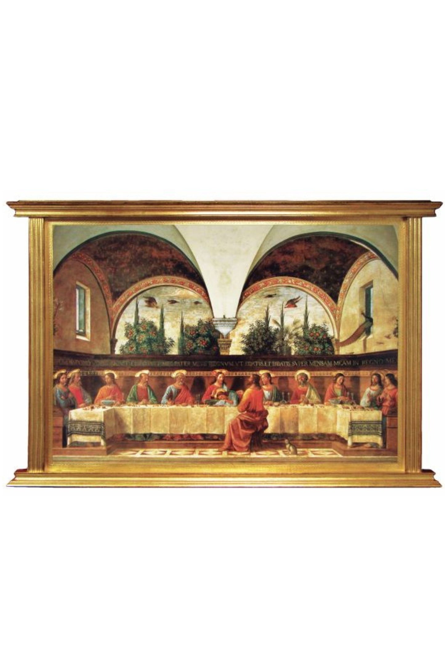 Framed Last Supper Florentine Plaque by Ghirlandaio 57x39"
