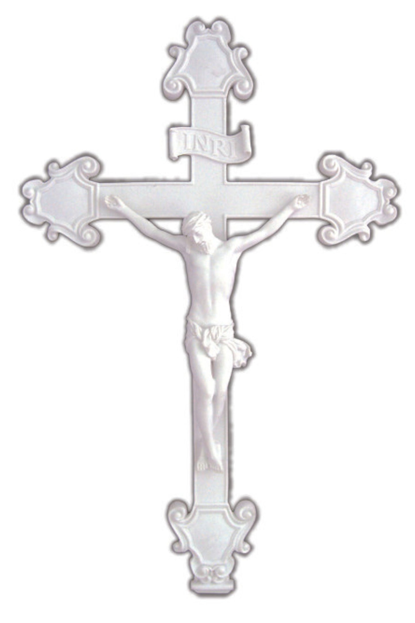 Crucifix in White 16"