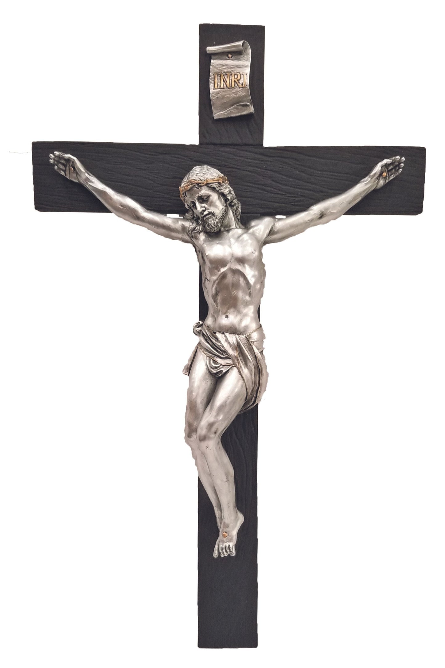 Crucifix in Black/Pewter Style 17"