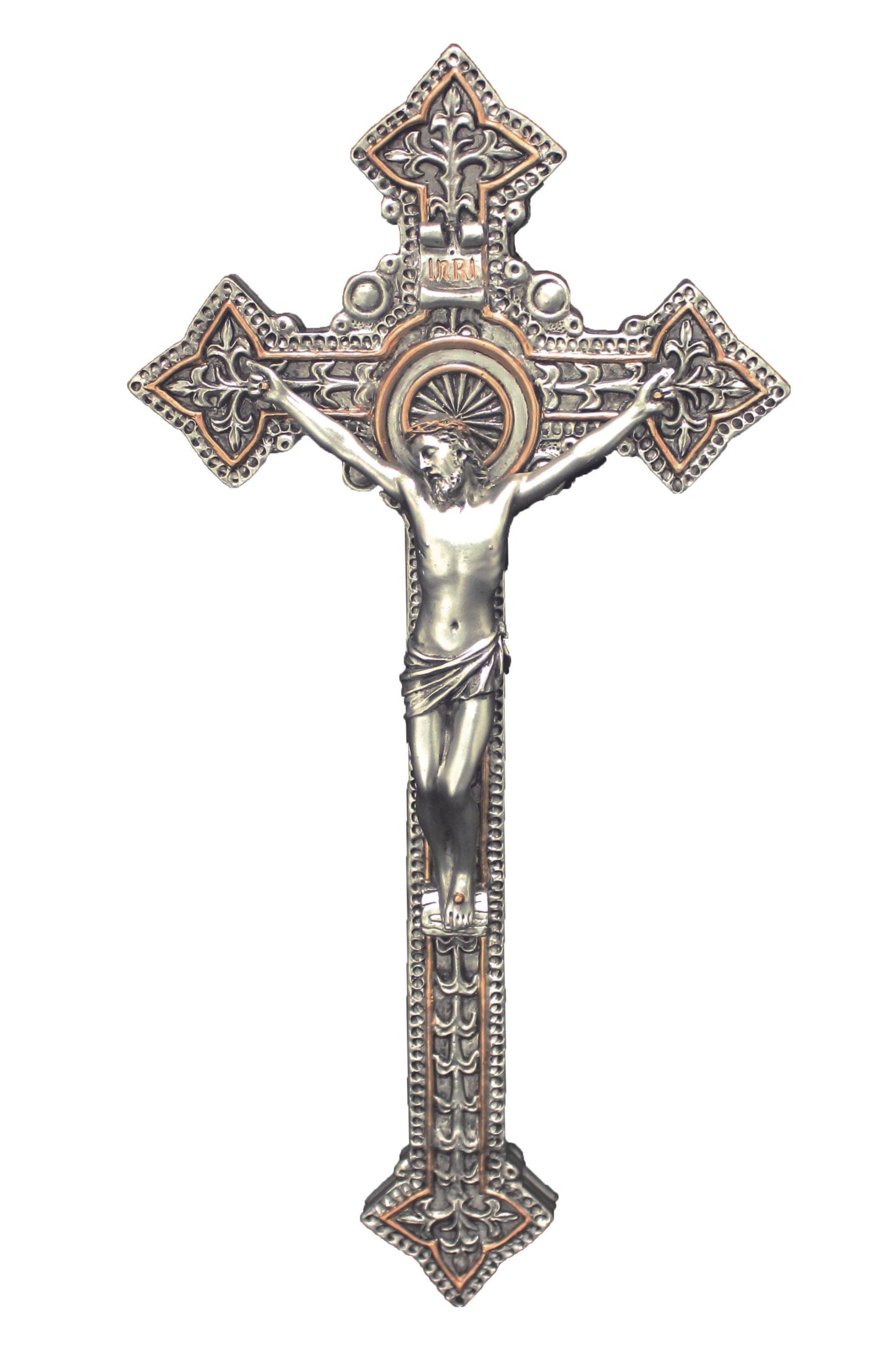 Crucifix in Pewter Style 9"