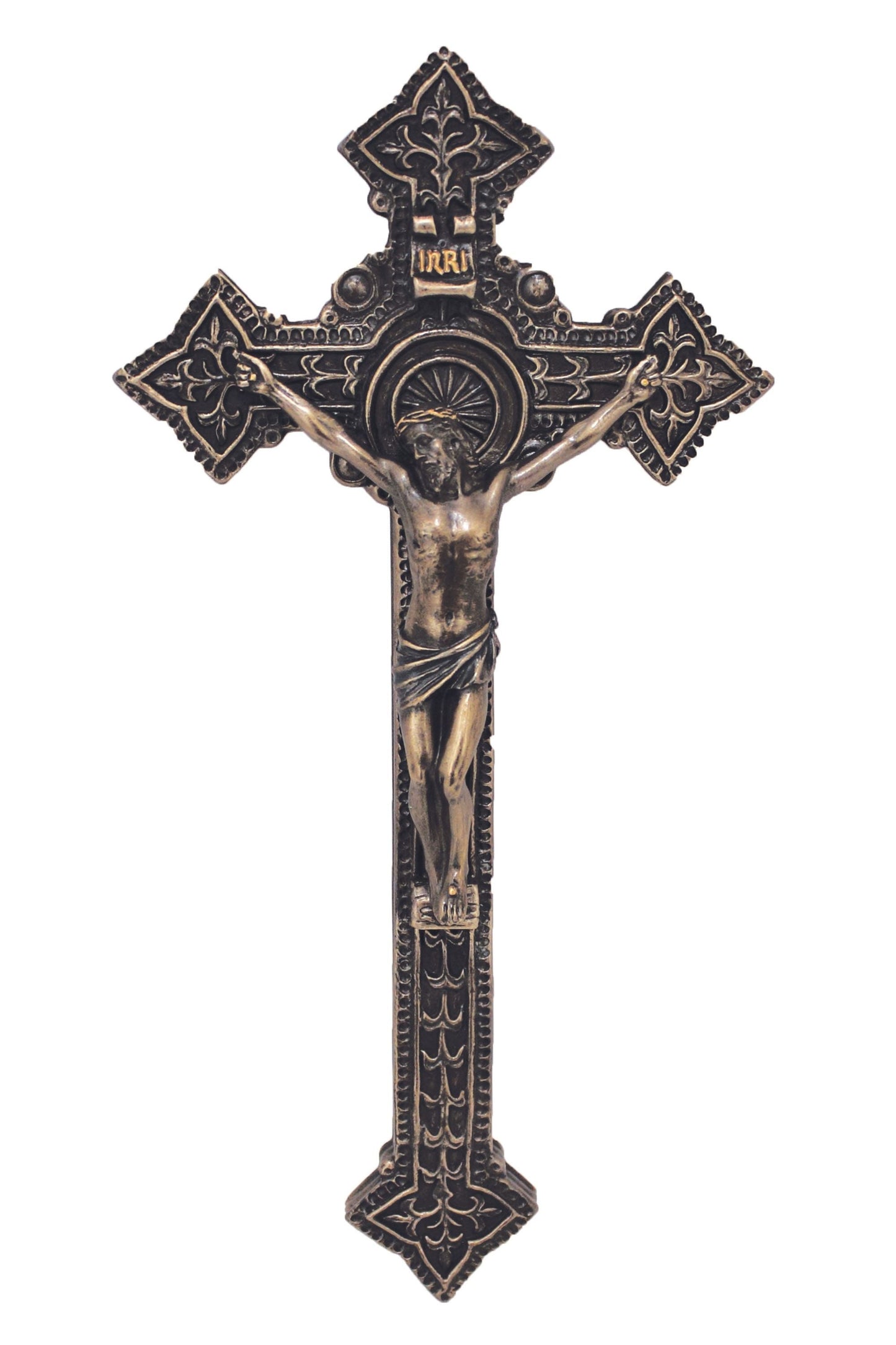 Crucifix in Cold Cast Bronze 9"