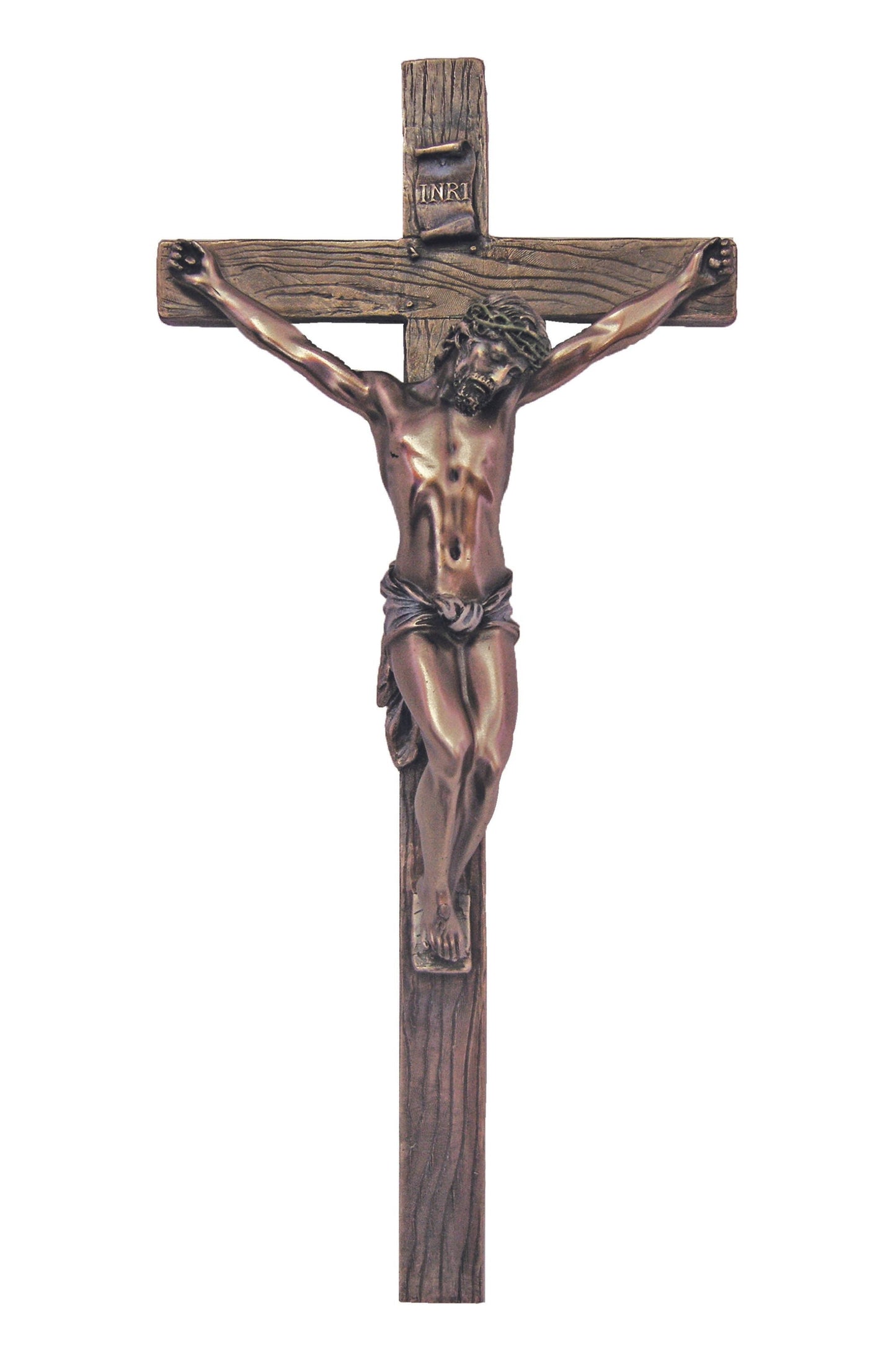Crucifix in Cold Cast Bronze 13"