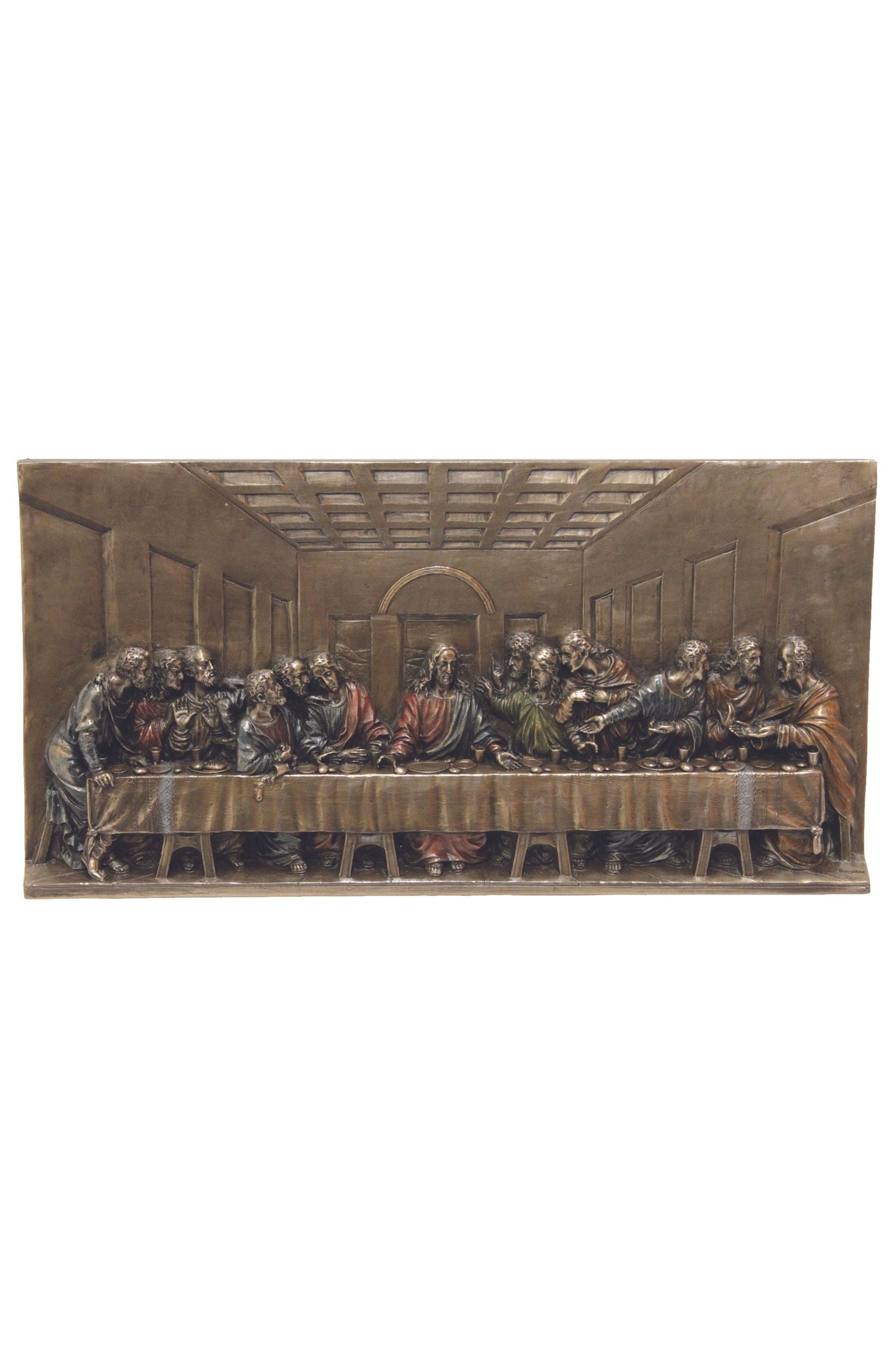 Last Supper Plaque in Cold Cast Bronze 14x1x7"