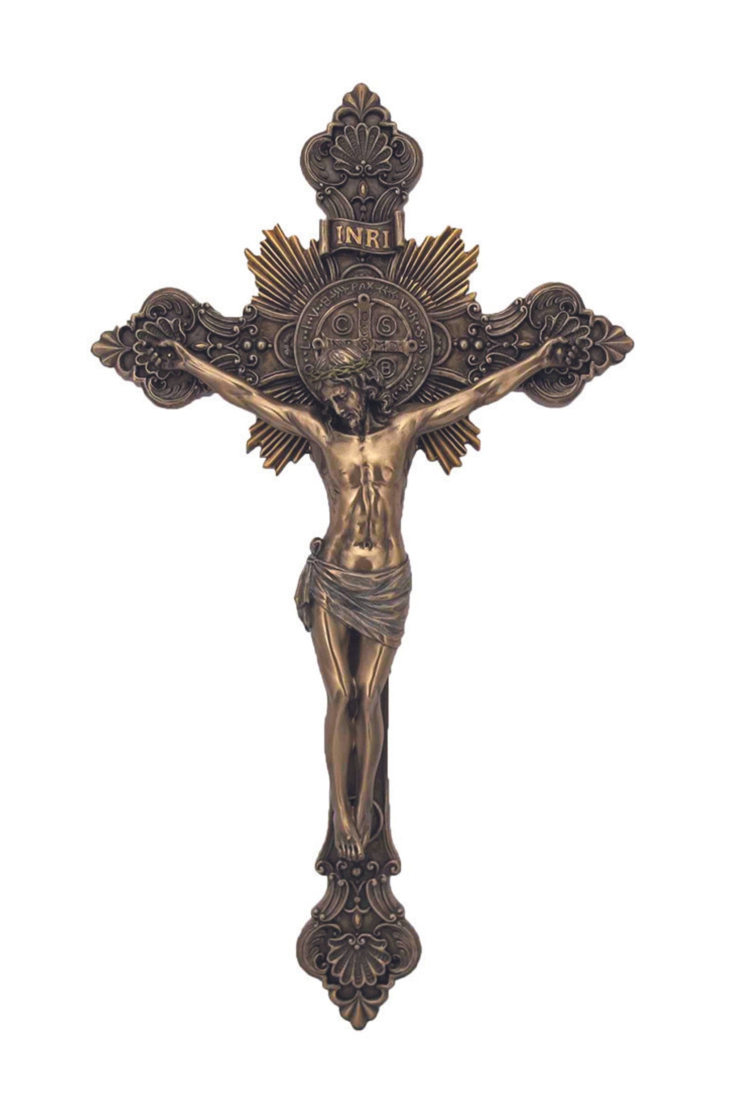 St. Benedict Crucifix in Cold Cast Bronze 7.75"