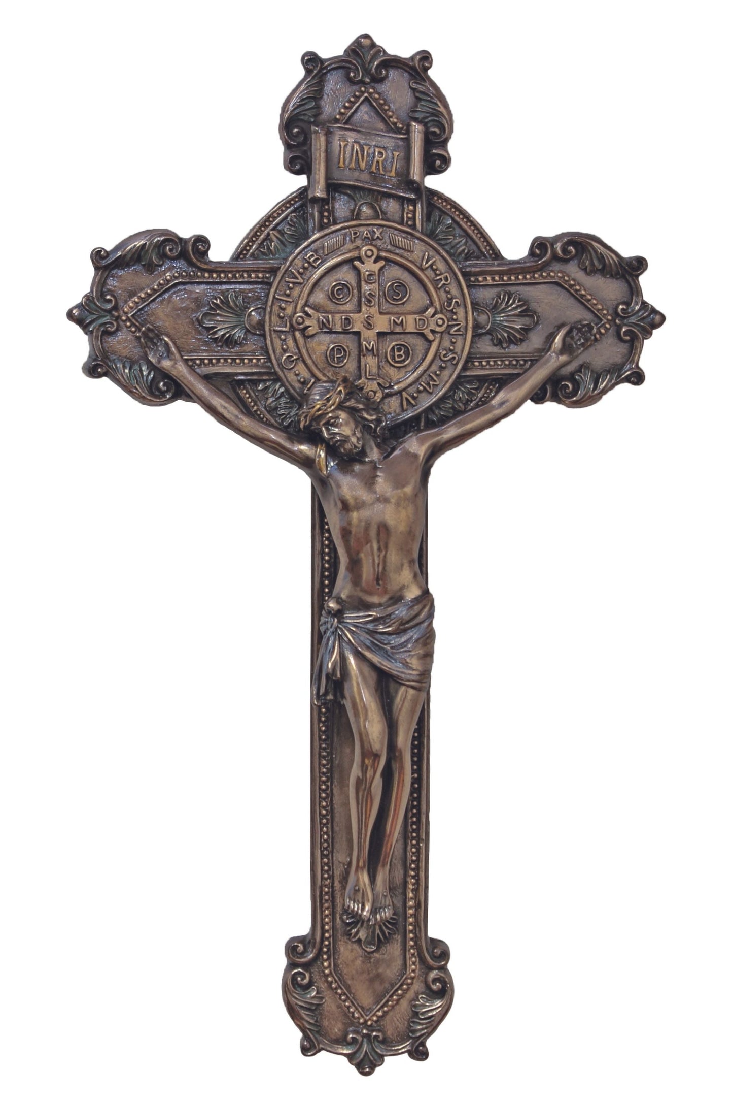 St. Benedict Crucifix in Cold Cast Bronze 11"