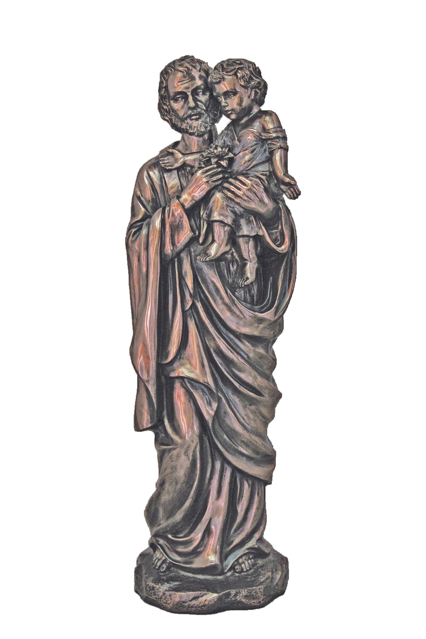 St. Joseph & Child in Cold Cast Bronze 11.5"