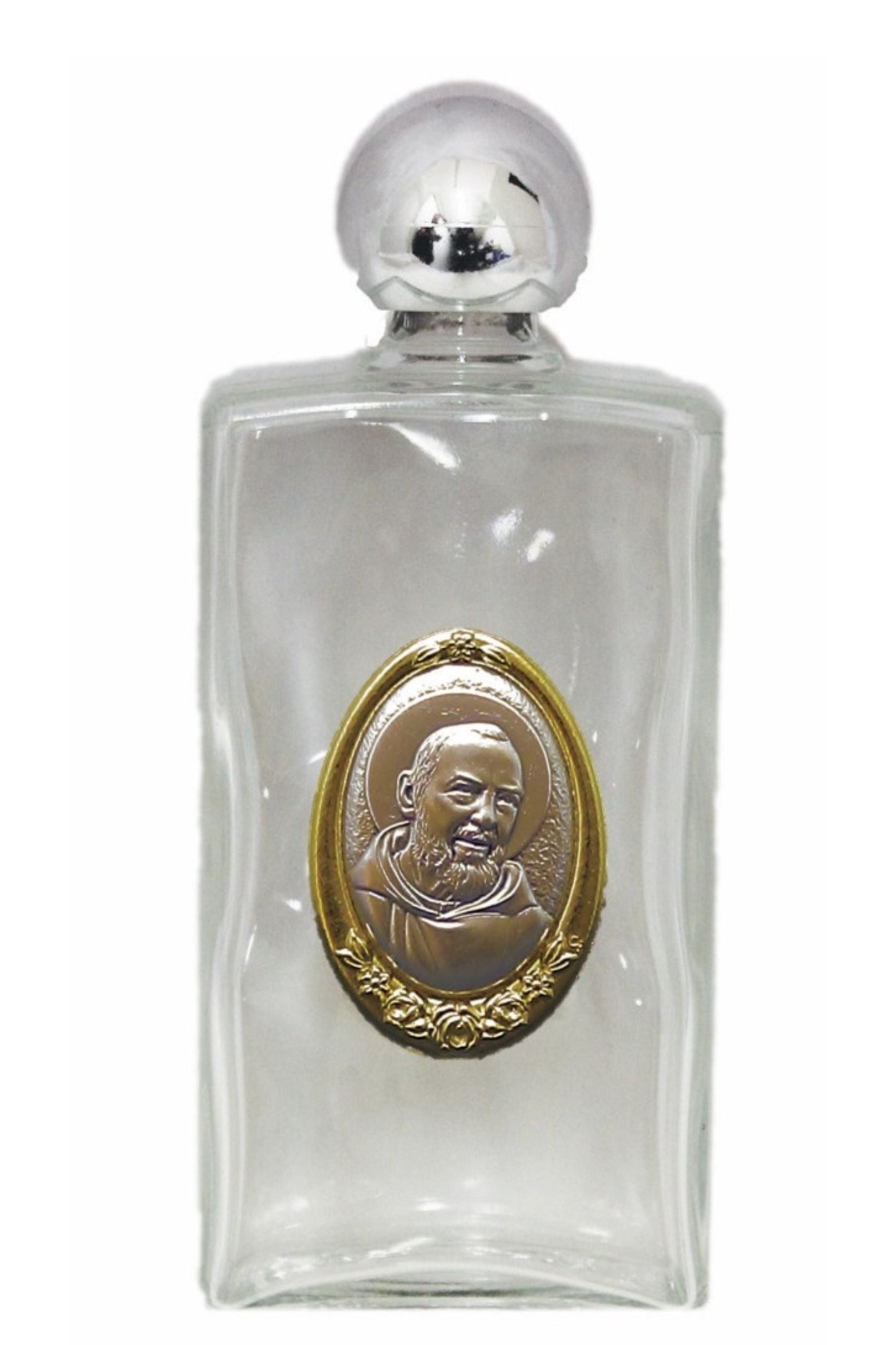 Padre Pio Large Holy Water Bottle 2x5"