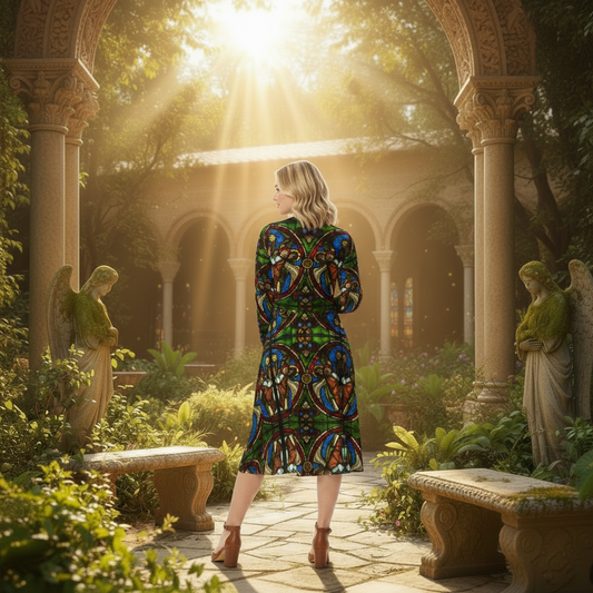 Angels Swinging Censurs dress back view with sunlit background