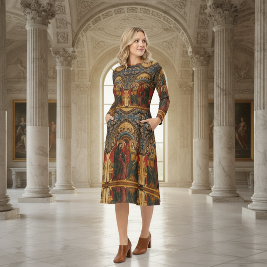 Coronation of the Virgin dress with Renaissance background