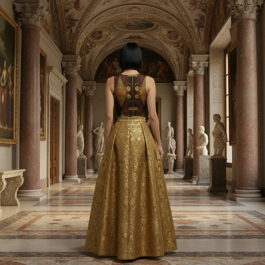 Lifestyle image with model facing away