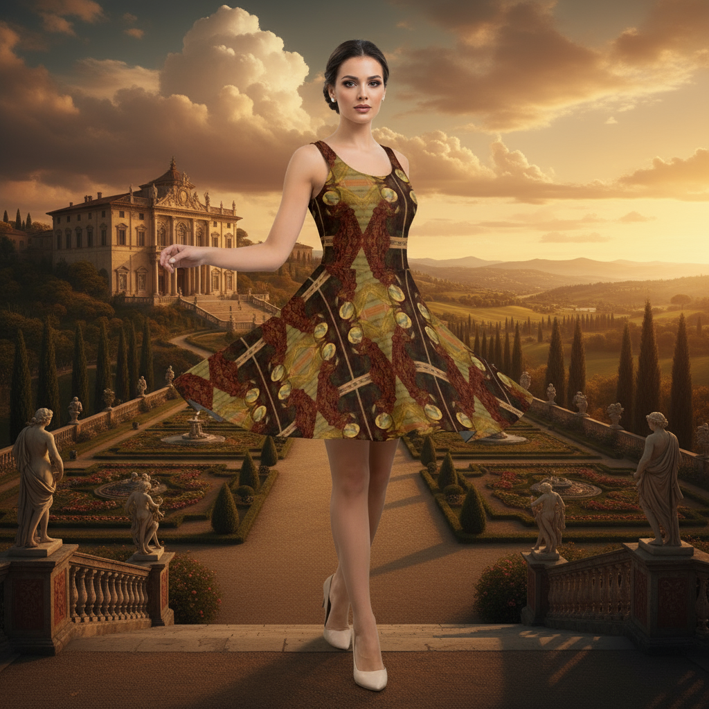 Model in Grand Renaissance Landscape