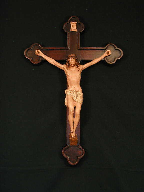Byzantine Style Crucifix Wood Cross 24"