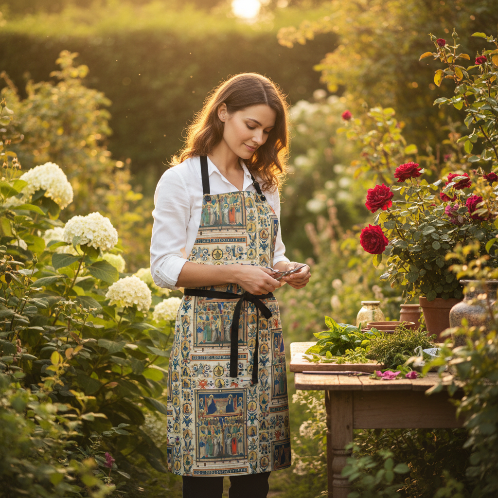 Sunny Garden Lifestyle with Byzantine Apron