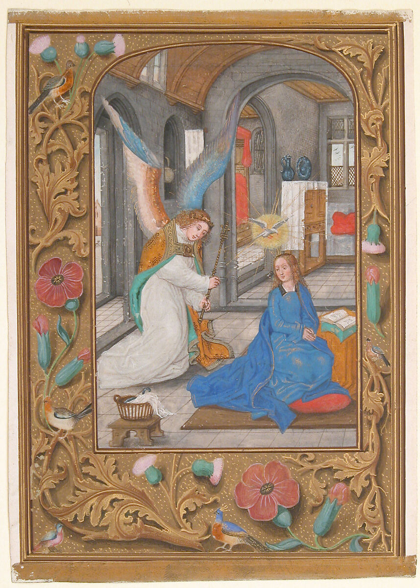 Manuscript Leaf with the Annunciation, 1500's COLLECTION