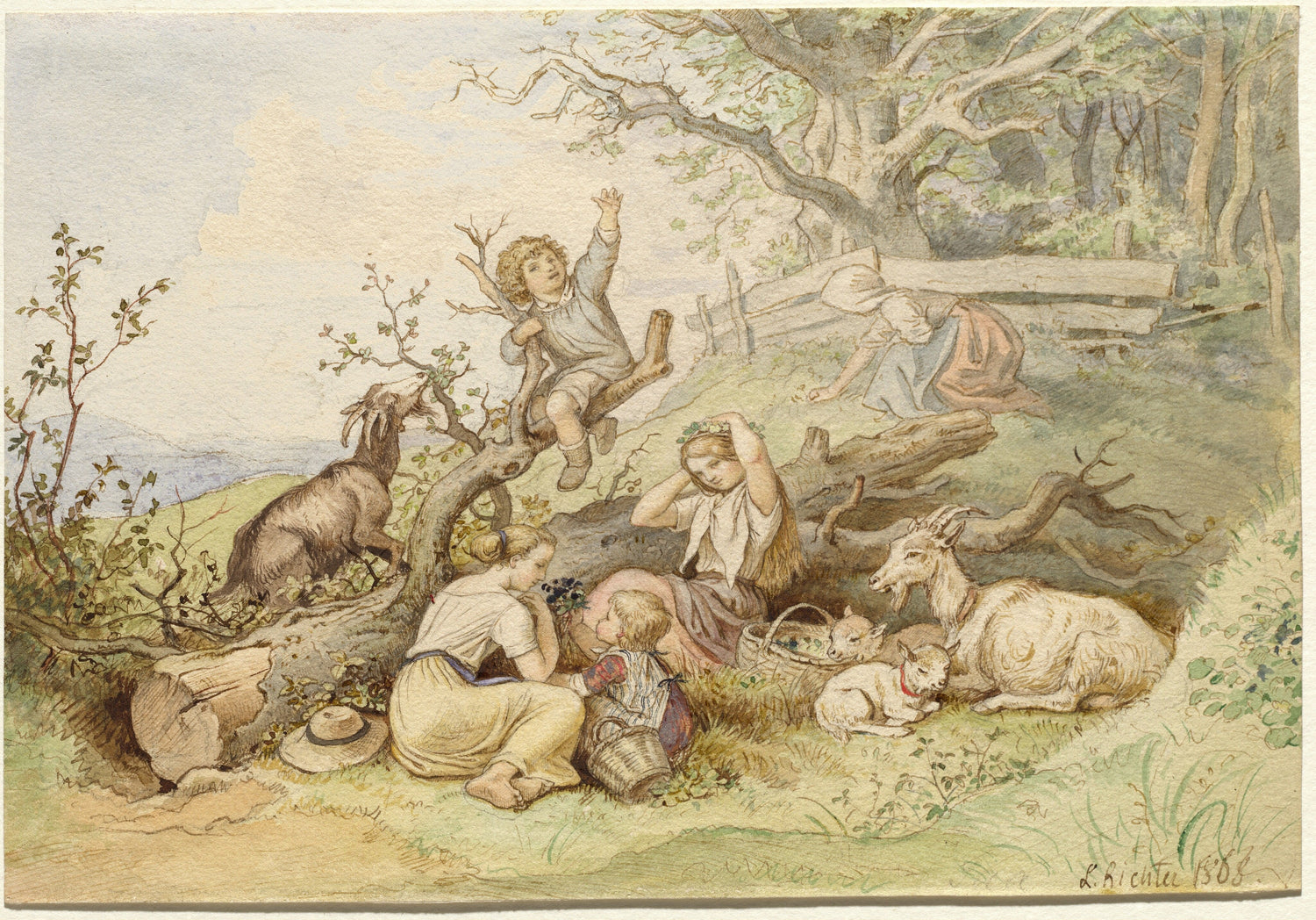 Children and Goats Resting by a Felled Tree, 1868 COLLECTION
