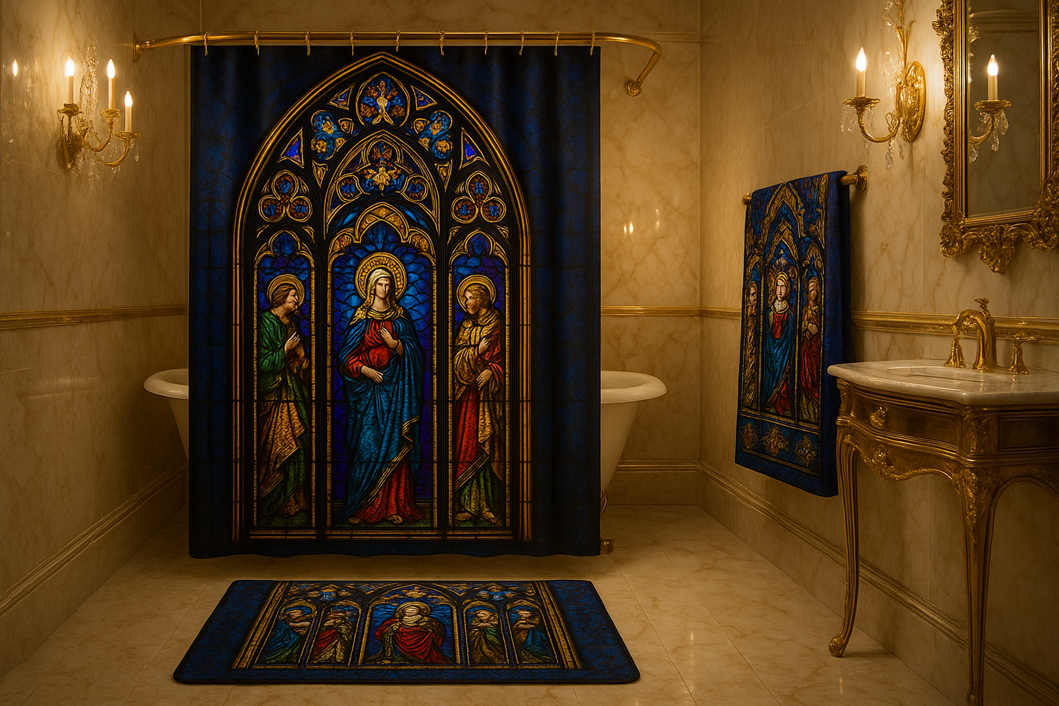BATHROOM COLLECTION: Shower Curtains, Bath Mats and Oversized Bath Towels   (Items sold separately)
