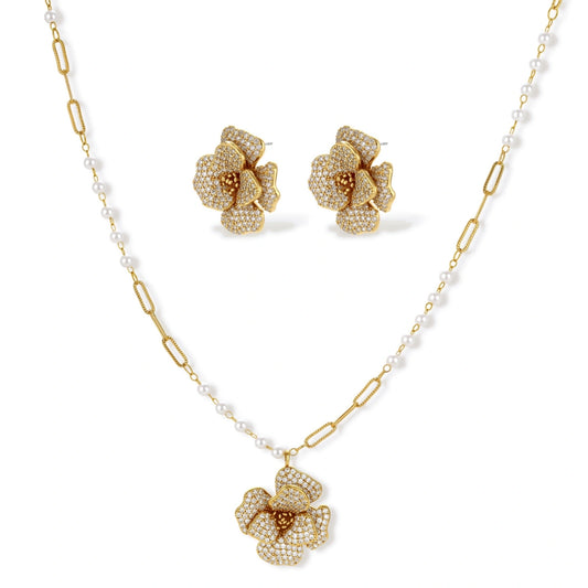 Golden Bloom Crystal Set