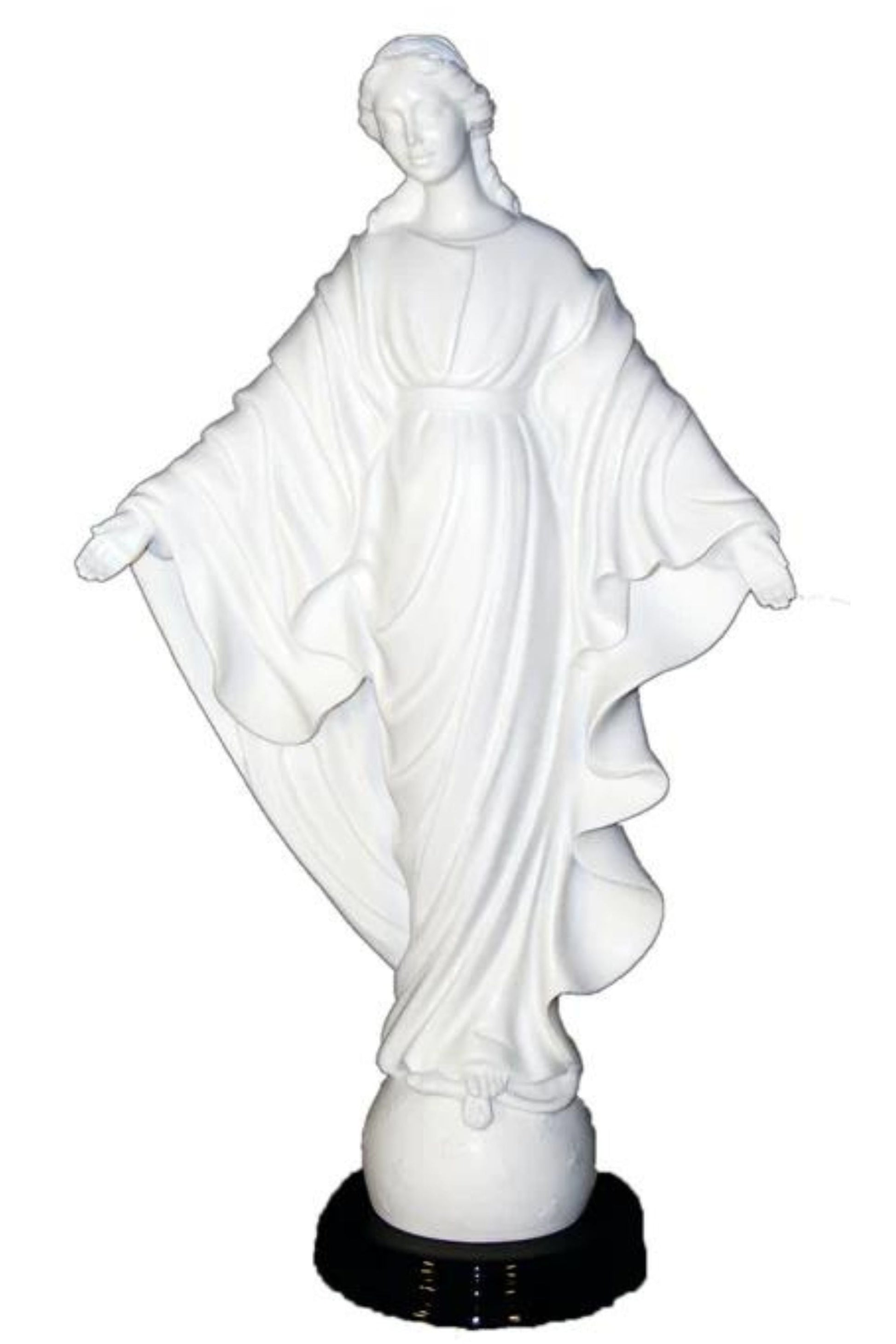 Our Lady of Smiles in White Alabaster 16"