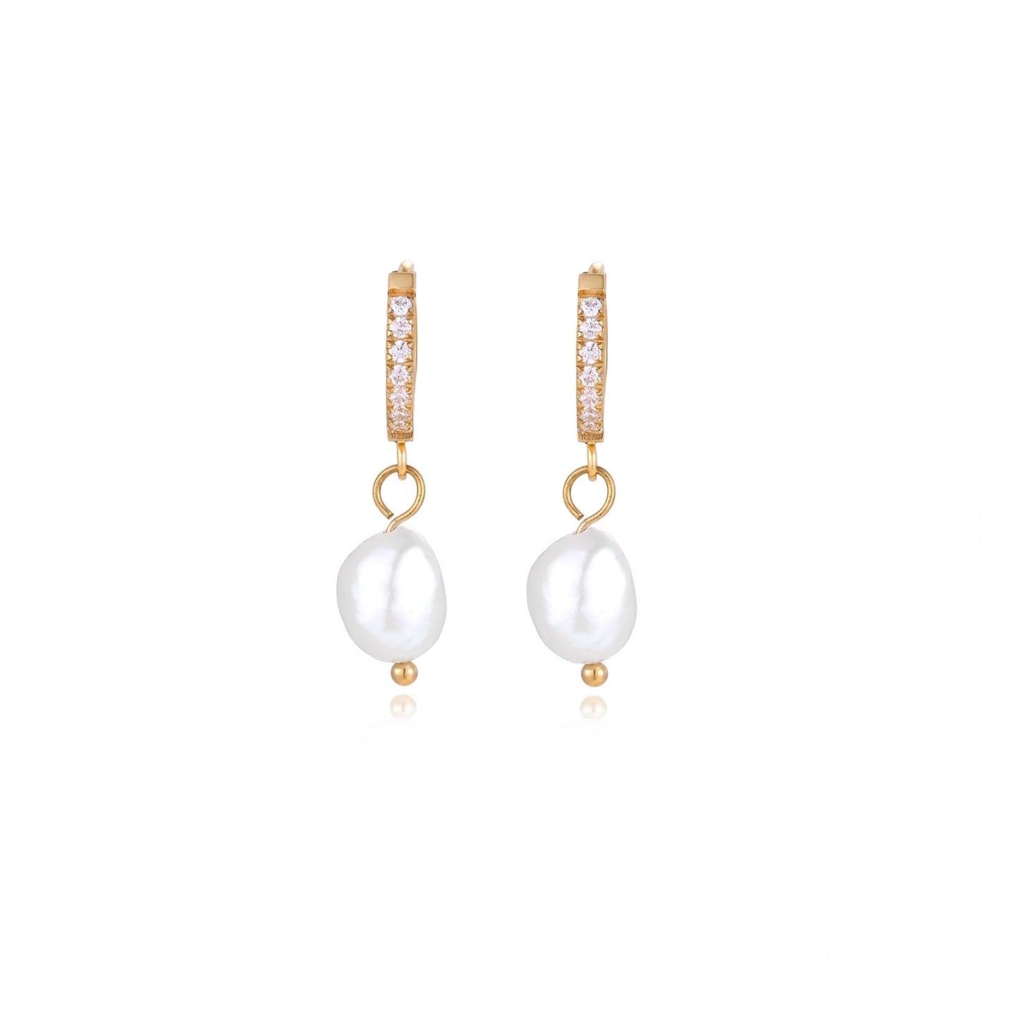Pearl Drop Hoops