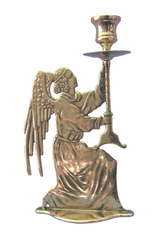 Angel Candle Holder in Shiny Brass 9.75"