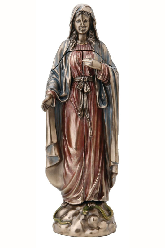 Lady of Grace Annunciation Triptych in Cold Cast Bronze, 8"