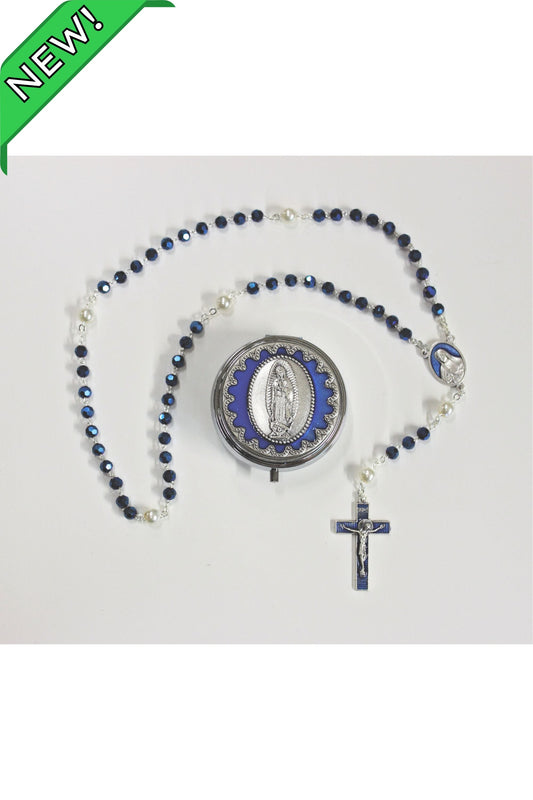 O.L. Guadalupe Rosary w/ Box 16.5"
