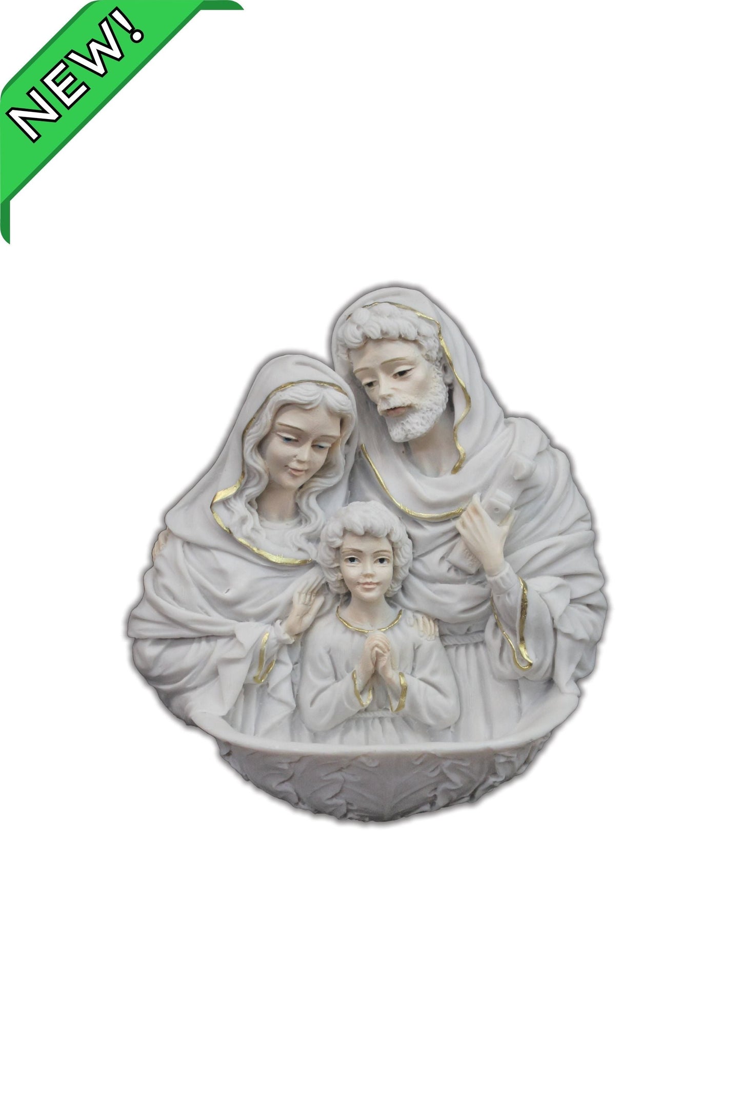 Holy Family Holy Water Font in White 7"