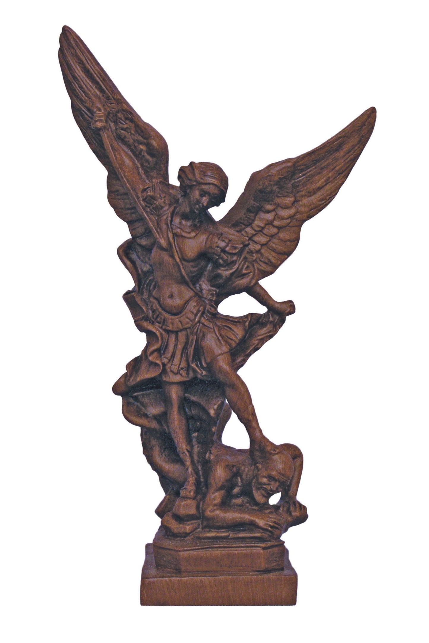 St. Michael in Woodtone Alabaster 8.5"