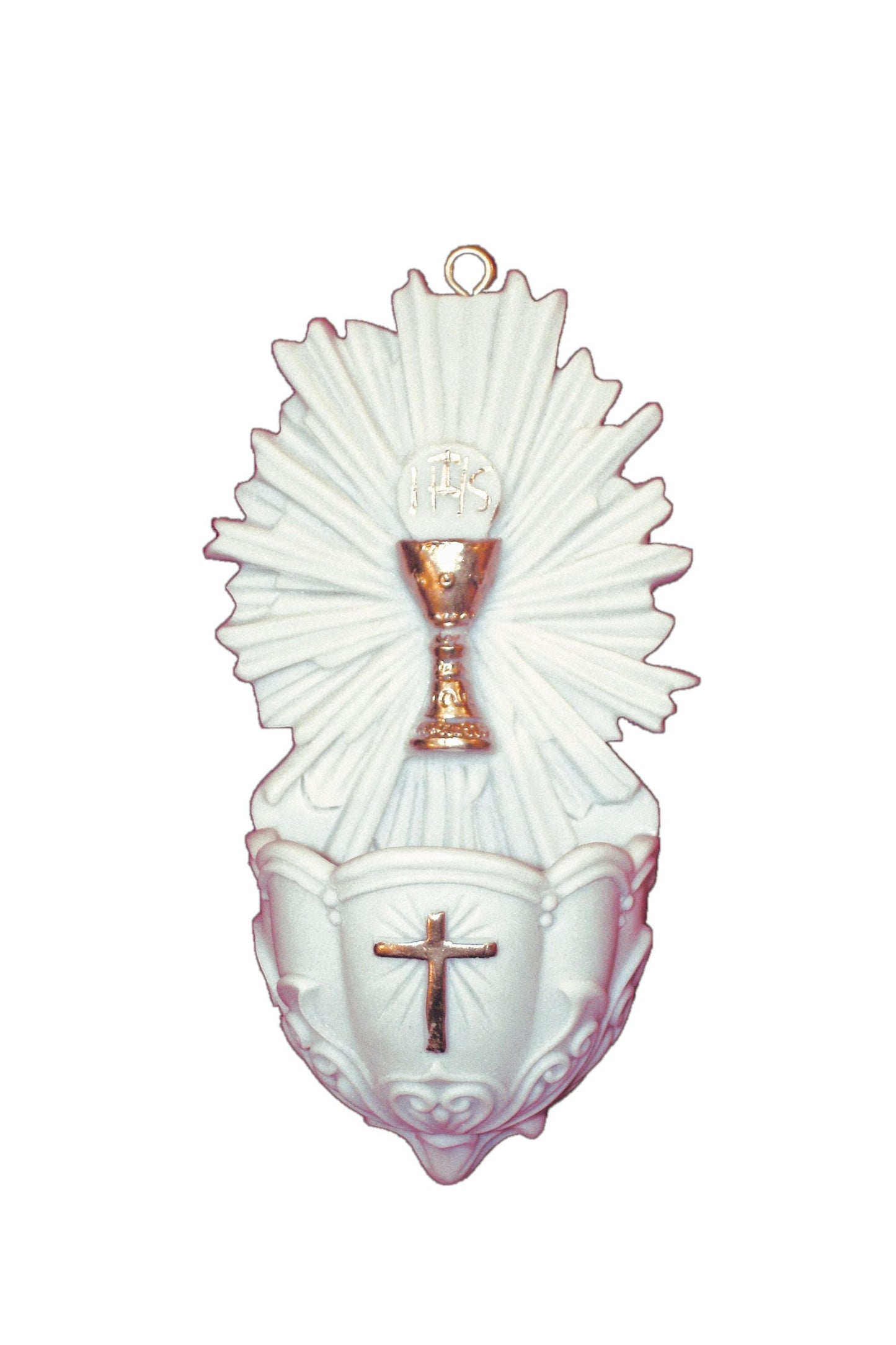 First Holy Communion Font with Gold Trim 5"