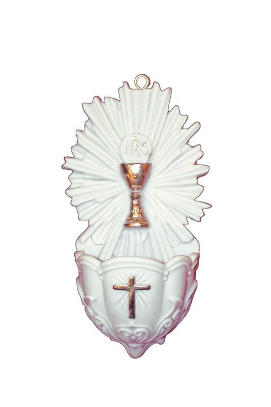 First Holy Communion Font with Gold Trim 5"