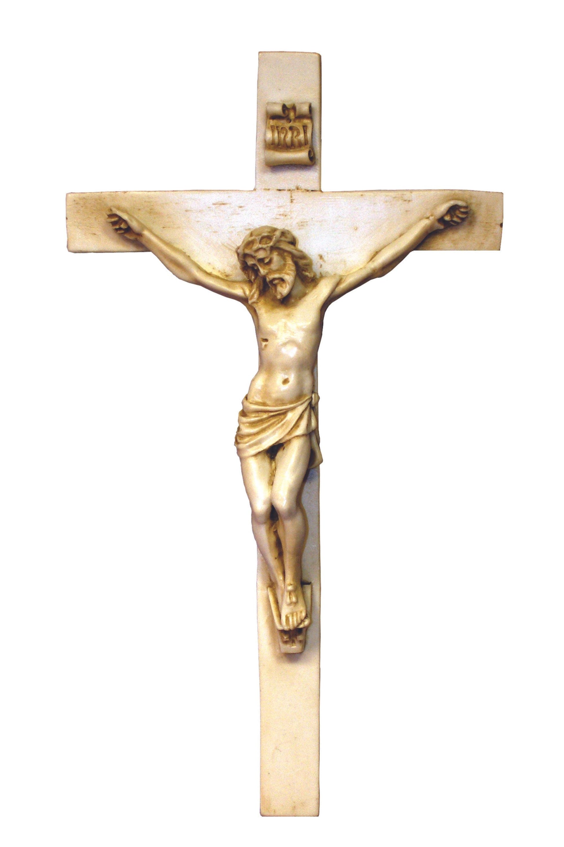 Crucifix in Antiqued Alabaster 9.5"