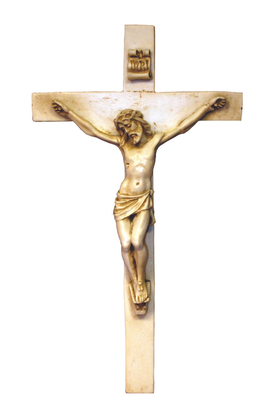 Crucifix in Antiqued Alabaster 9.5"