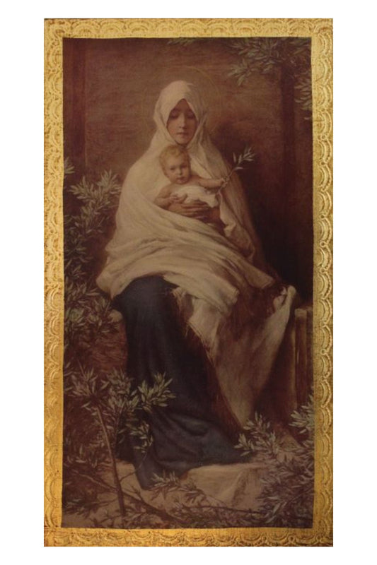 Madonna & Child by Barabino Florentine Plaque 6.75x12"