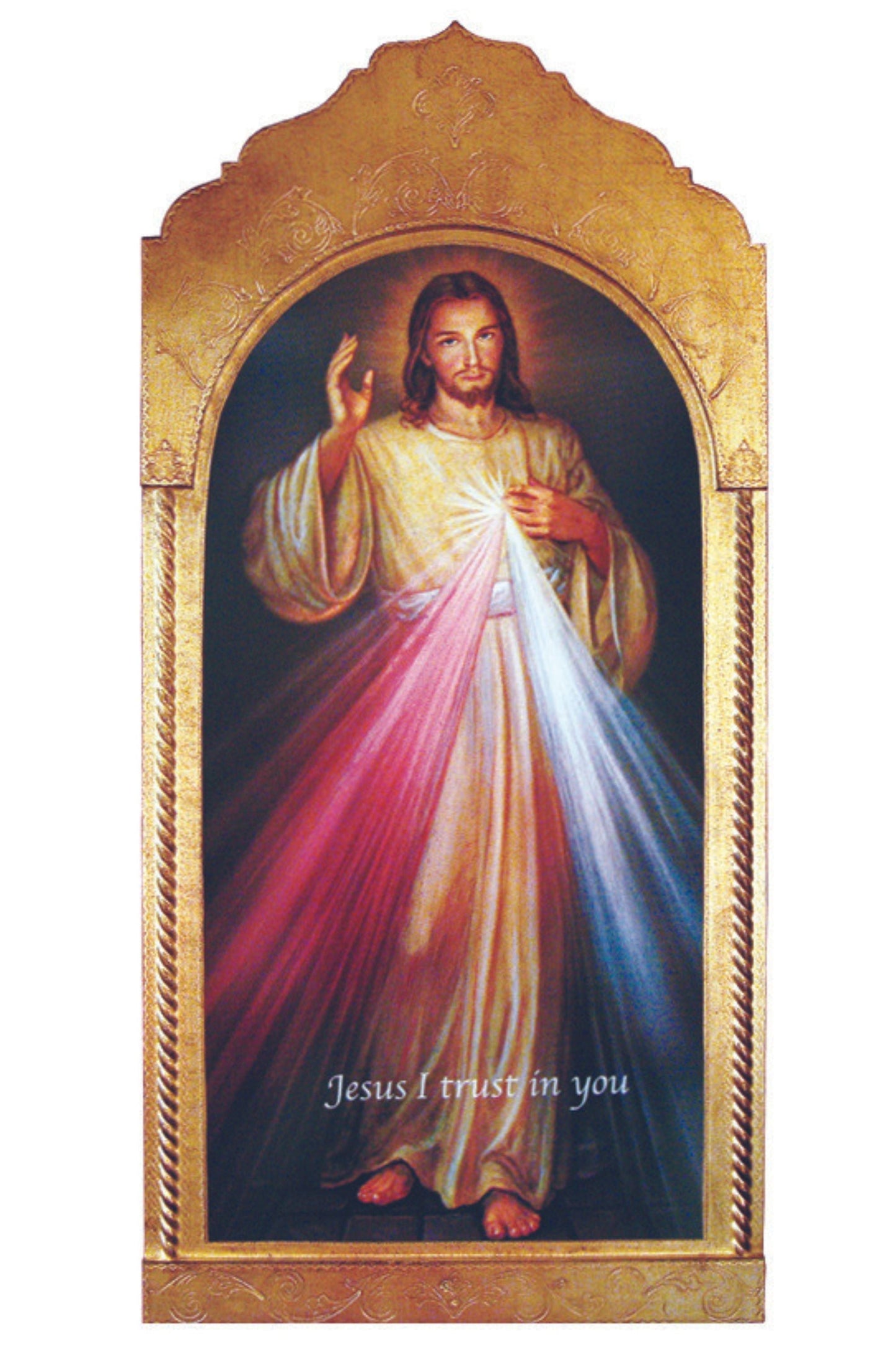 Divine Mercy Florentine Plaque 21x45"