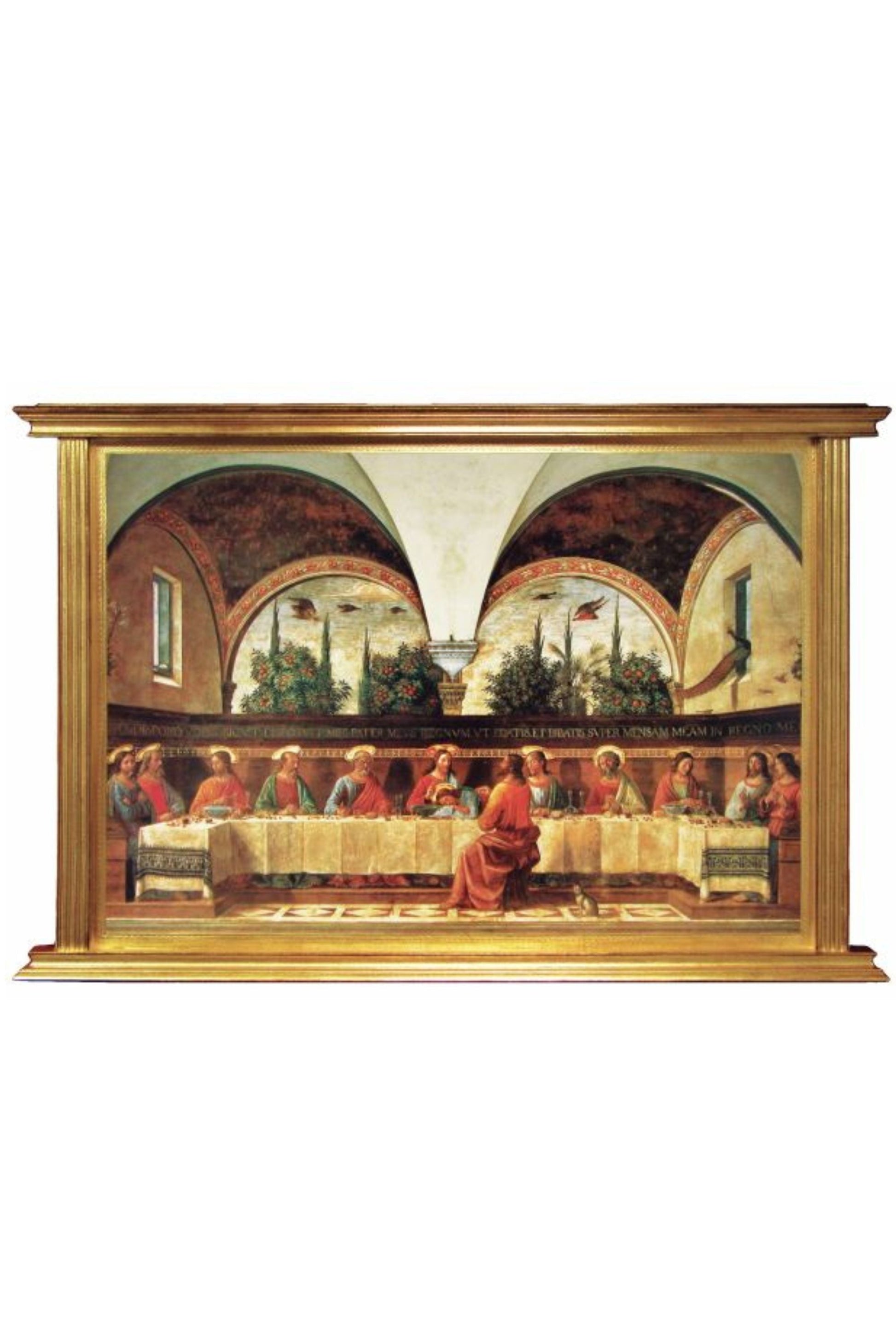 Framed Last Supper Florentine Plaque by Ghirlandaio 57x39"