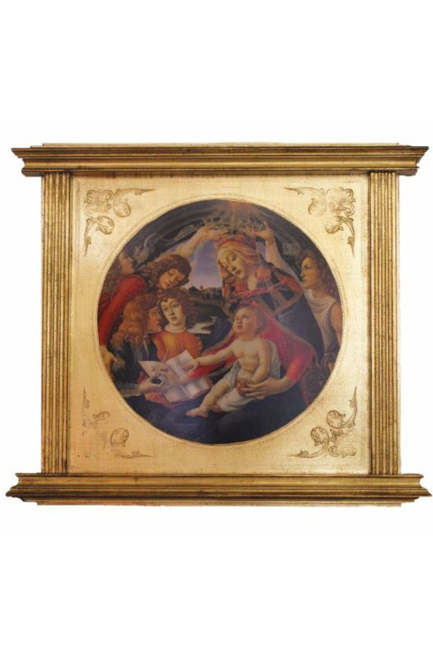 Magnificat Madonna & Child by Botticelli Florentine Plaque 34x30"