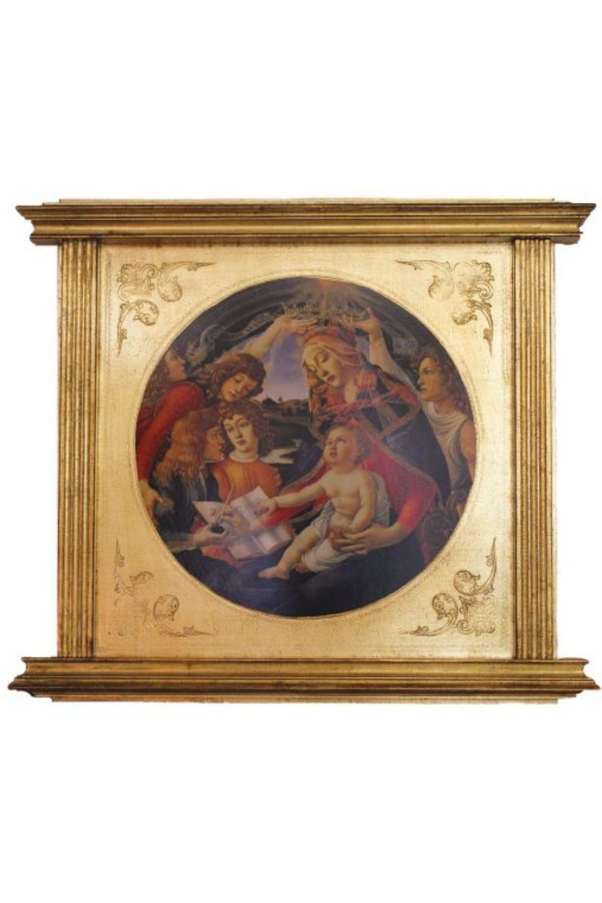 Magnificat Madonna & Child by Botticelli Florentine Plaque 34x30"