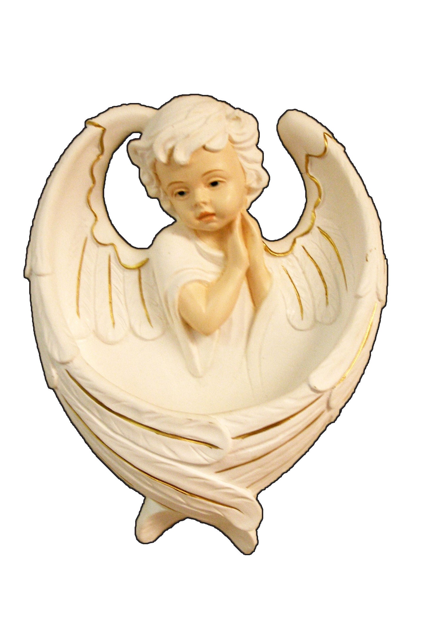 Angel Font in White with Painted Features 6.5"