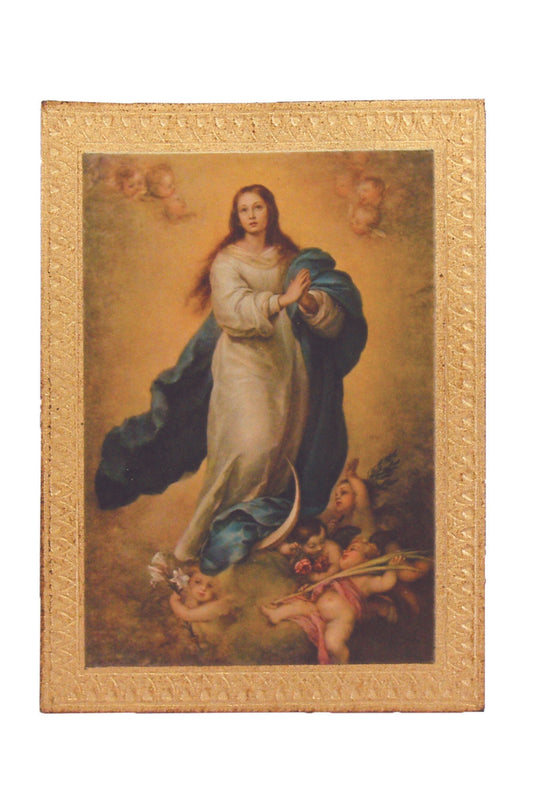 Immaculate Conception by Murillo Florentine Plaque 5x7"