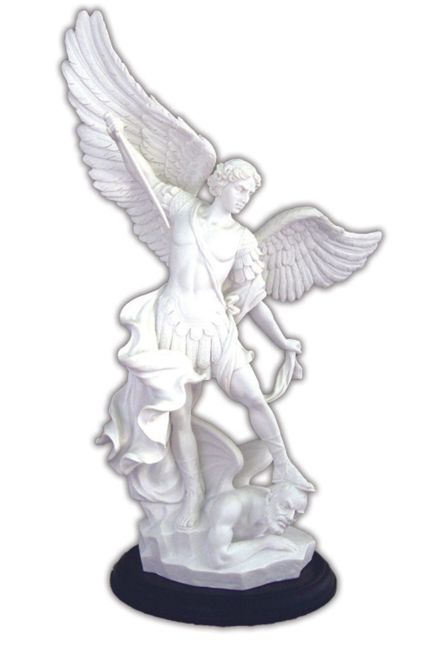 St. Michael in White/Black Base 15"
